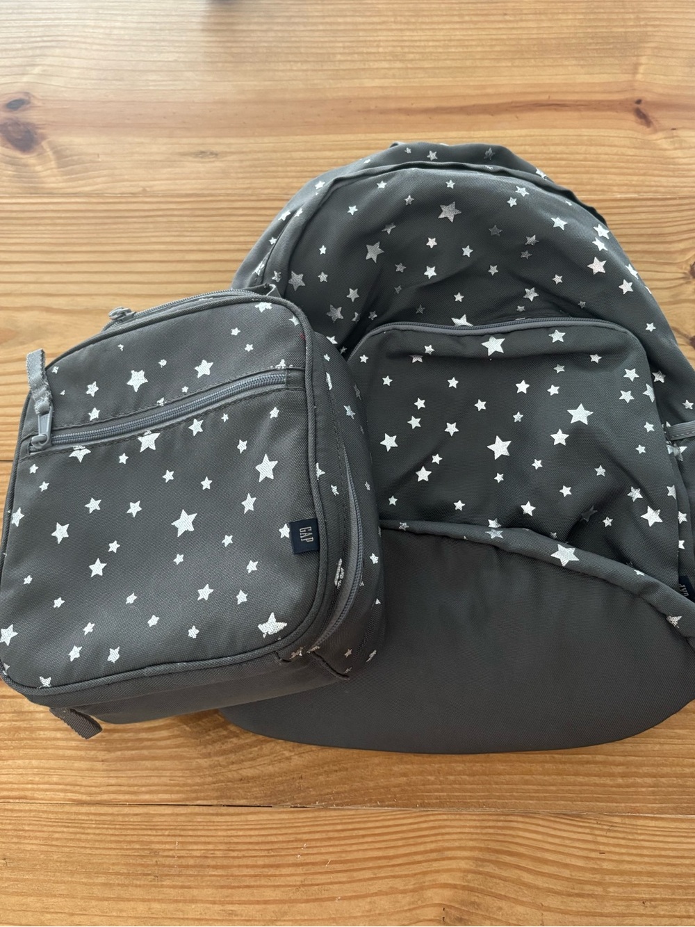 GAP Gray Star-Print Backpack with Pouch